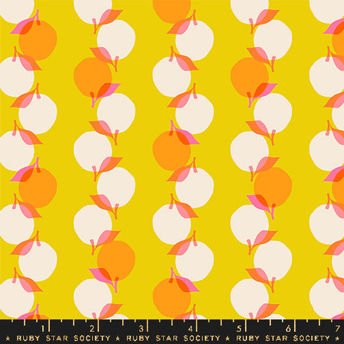 Juicy Stacked Up Peaches in Golden Hour - Ruby Star Society Sold by the Half Yard